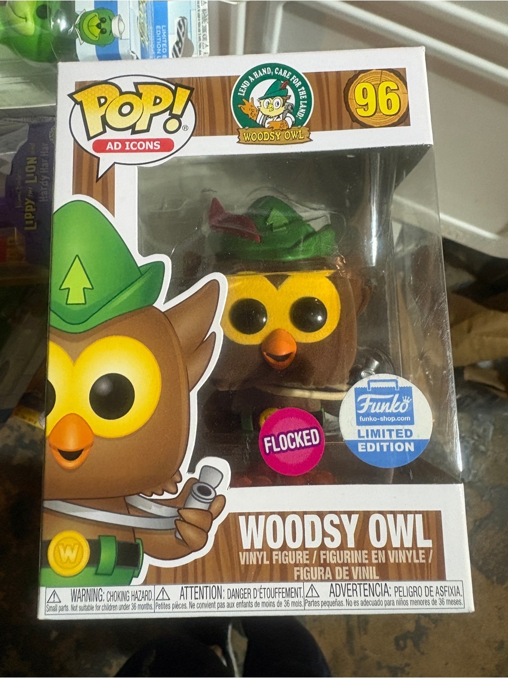 Funko Pop! Woodsy Owl Vinyl Figure Flocked exclusive vaulted
